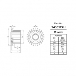 Komutator 24-wyc. 12,725x34,8x17,5 | K-2435127H-2079