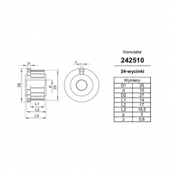 Komutator 24-wyc.10x25x17 | K-242510-1044
