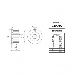 Komutator 24-wyc.9,5x22,6x14,5 | K-242295-1049