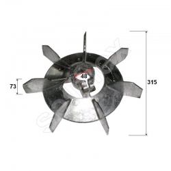 Przewietrznik silnika 48 x 315 /73 (Indukta) - ALU-162
